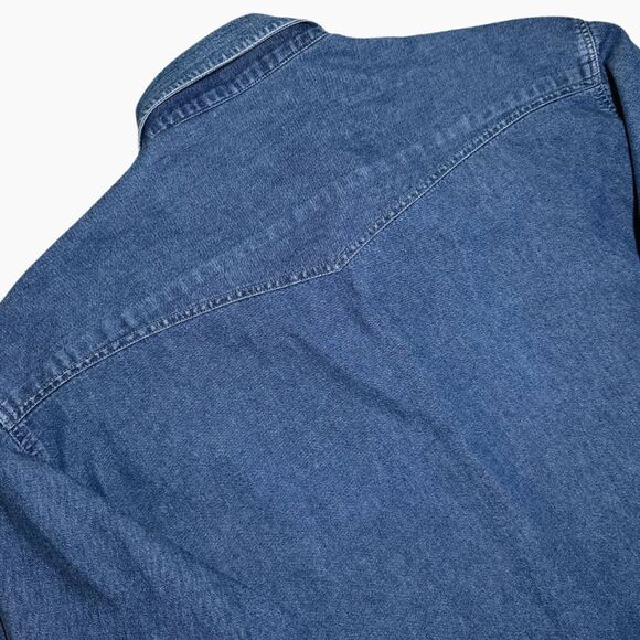 Vtg 70s 80s Ralph Lauren Silver Speckle Western Denim Shirt Mens M L - Picture 10 of 12